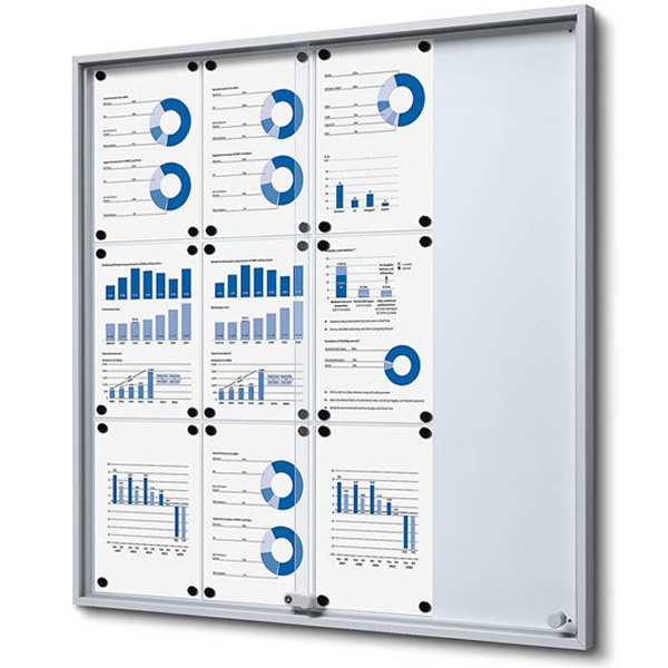 Sliding Door Magnetic Noticeboard with Toughened Safety Glass